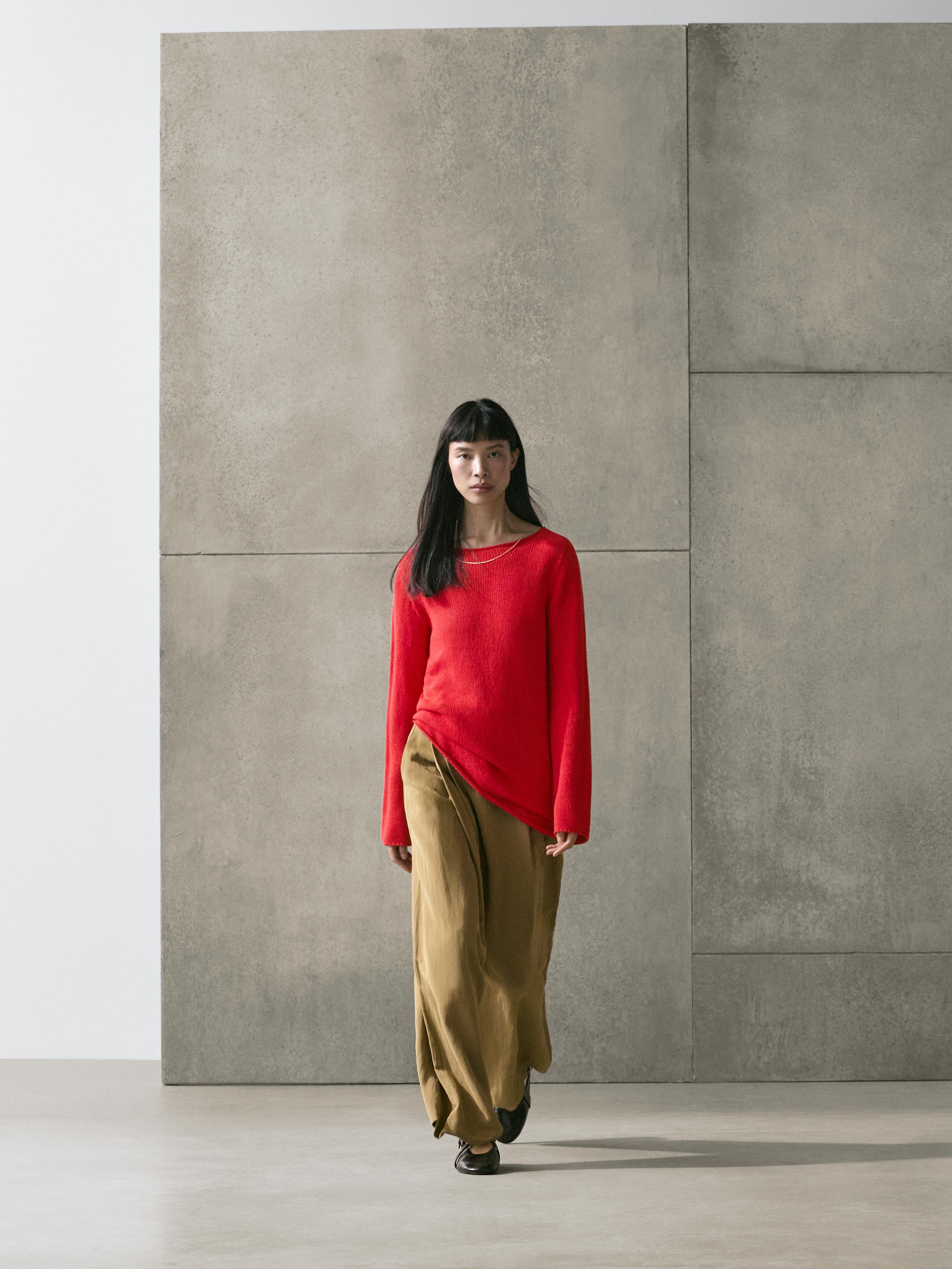 Asymmetric knit sweater